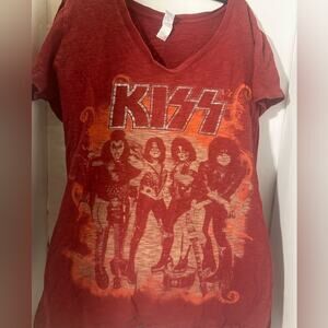 KiSS  Dark Red/Burgundy SS Tee PIMA APPAREL XXL -✅Measurements (shrinkage) EUC